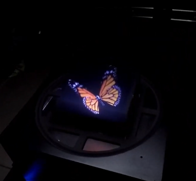 hologram butterfly on the Voxon VX1